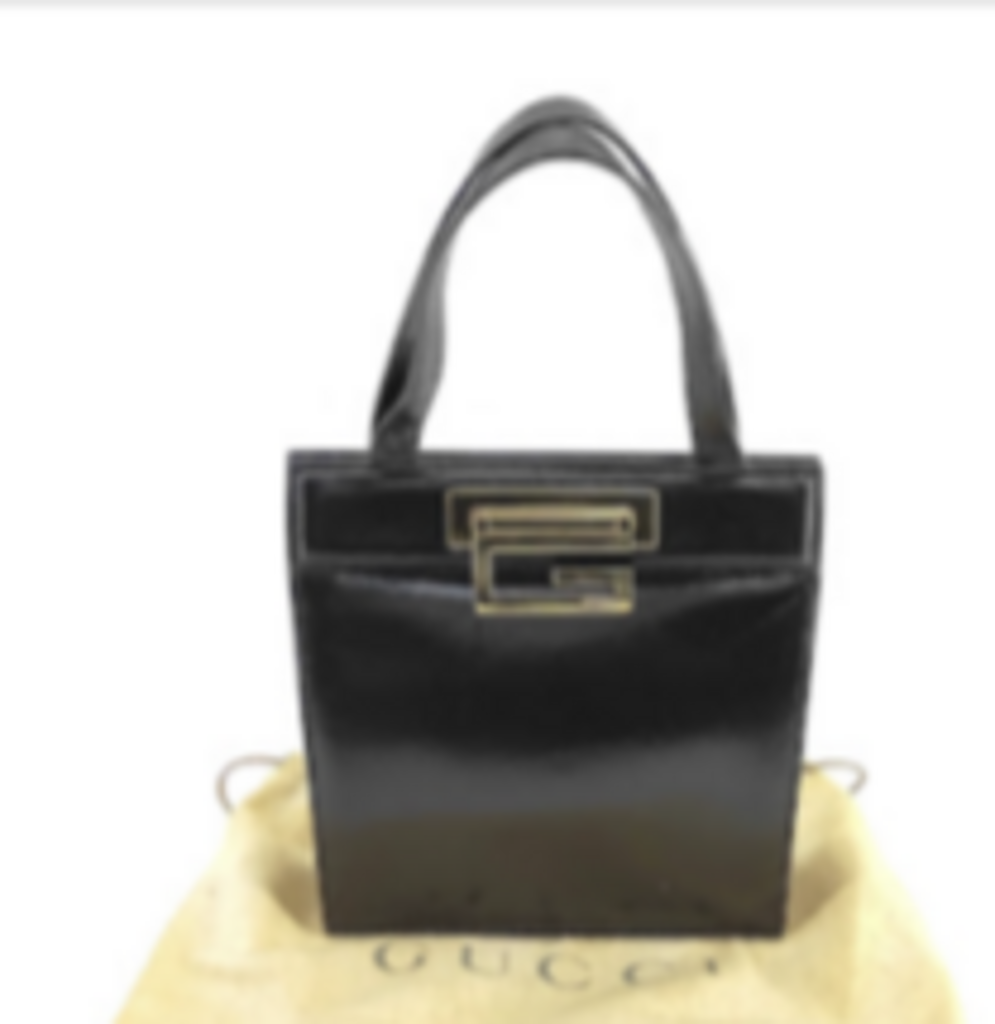 Black Leather Top Handle w/G Closure