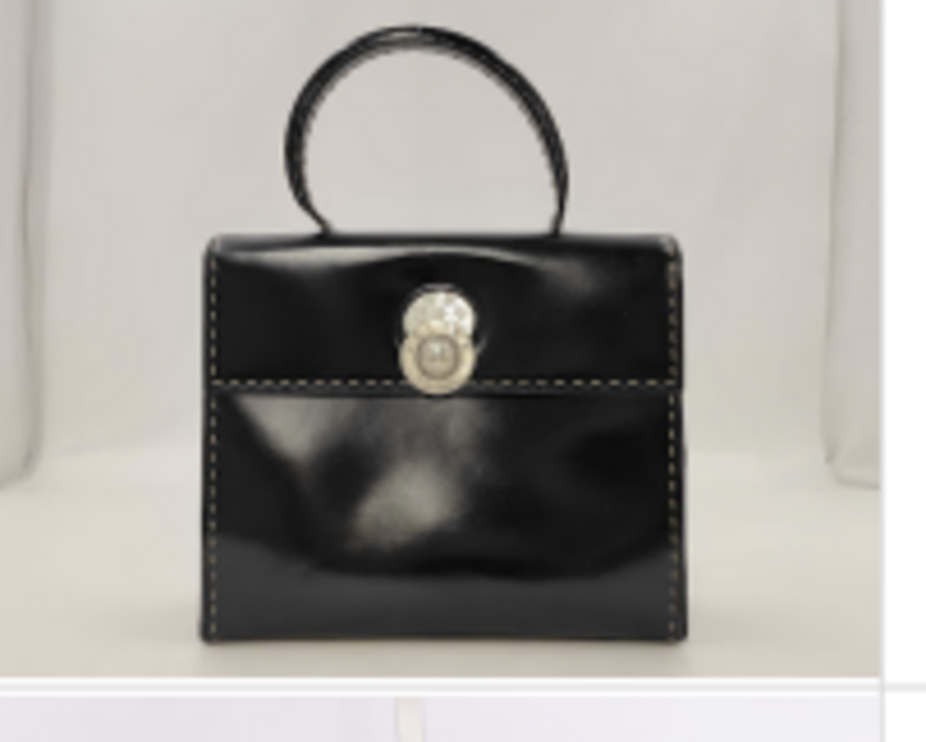 Black Leather Top Handle Bag