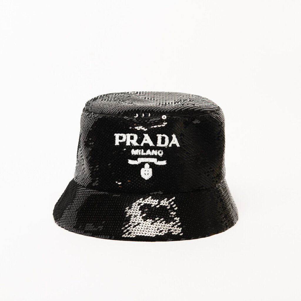 Prada Black Sequin Bucket Hat
