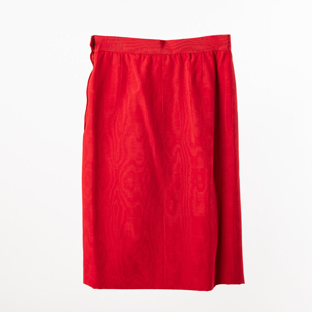 YSL Red Cotton Blend Satin Moire' Suit Set (1988)