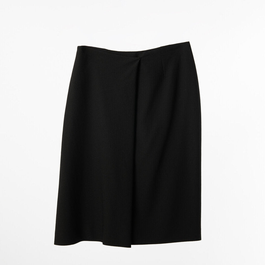Dior Black Wool Wrap A-Line Skirt