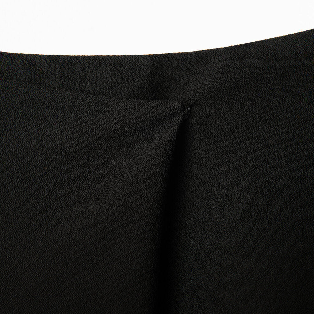 Dior Black Wool Wrap A-Line Skirt