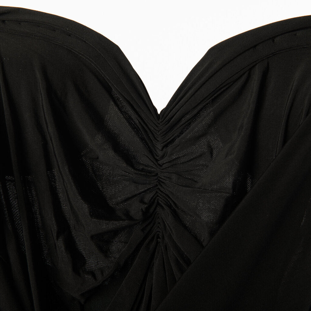 Alexander Wang Black Cupro Blend Draped Corset Mini Dress