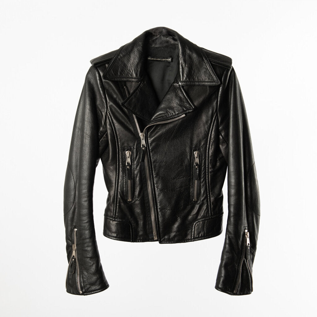 Balenciaga Black Leather Biker Jacket