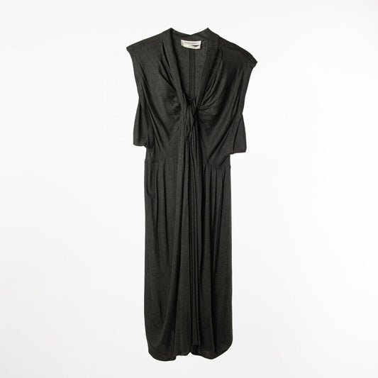 YSL Dark Grey Vis Knit Twist Front Dress