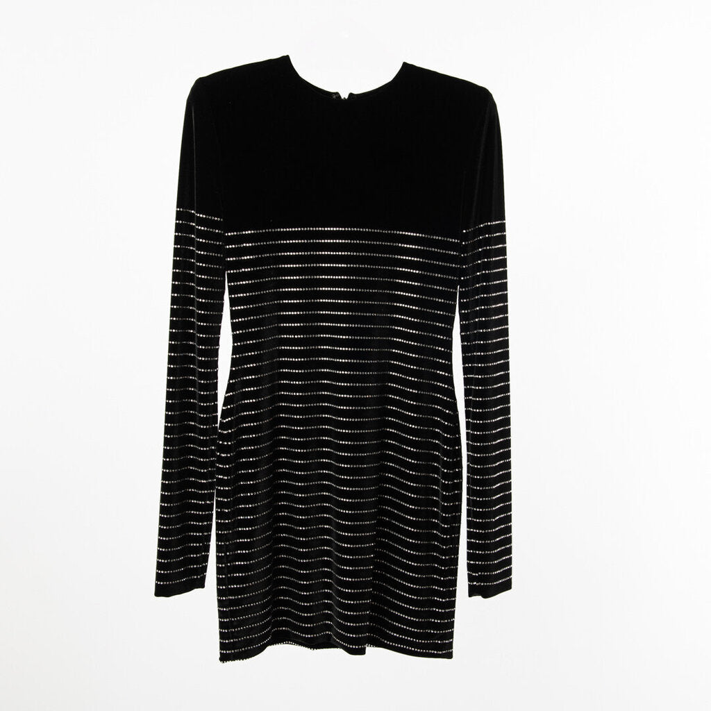 Alexandre Vauthier Black Velvet Embellished Mini Dress