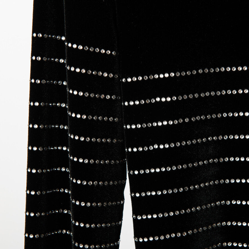 Alexandre Vauthier Black Velvet Embellished Mini Dress