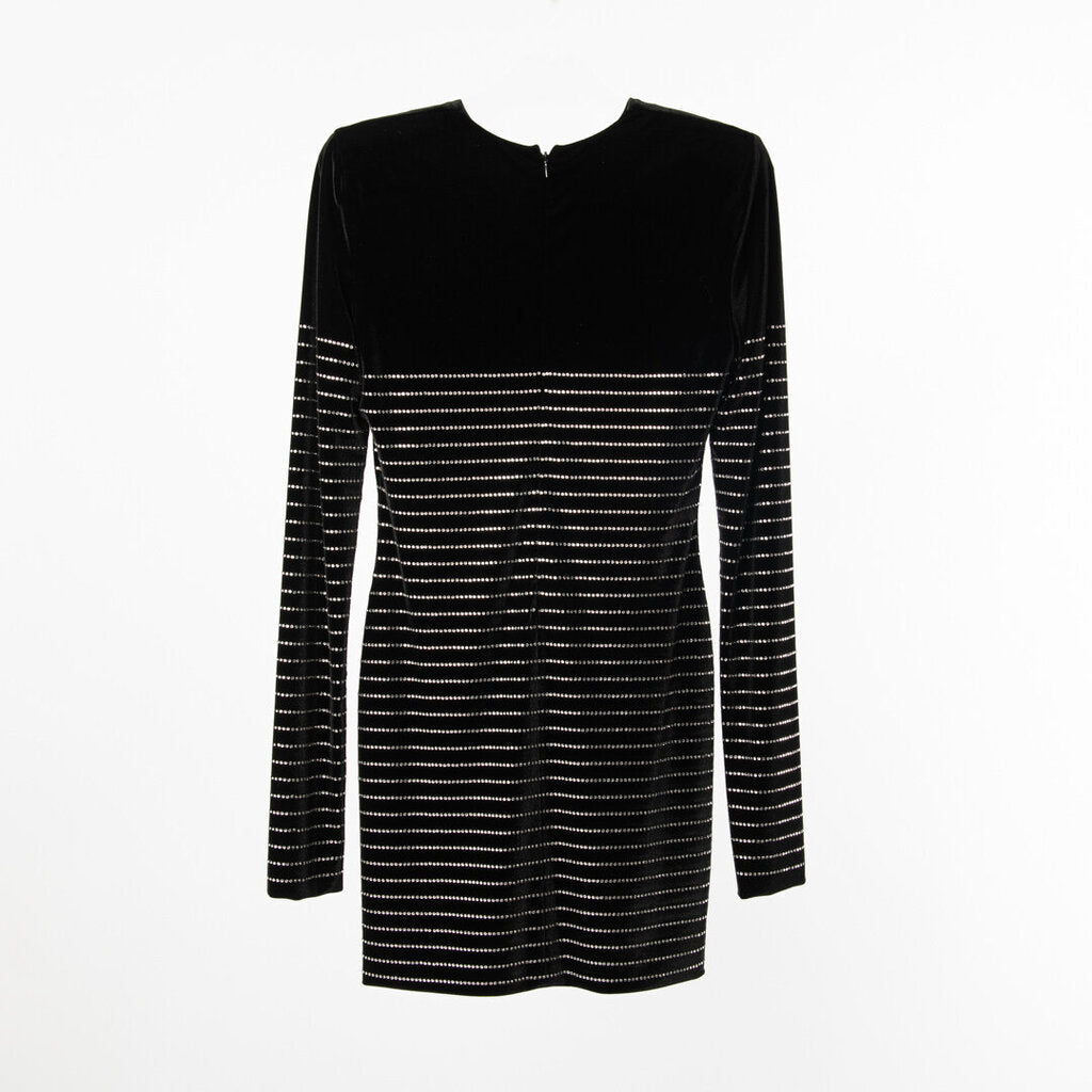 Alexandre Vauthier Black Velvet Embellished Mini Dress