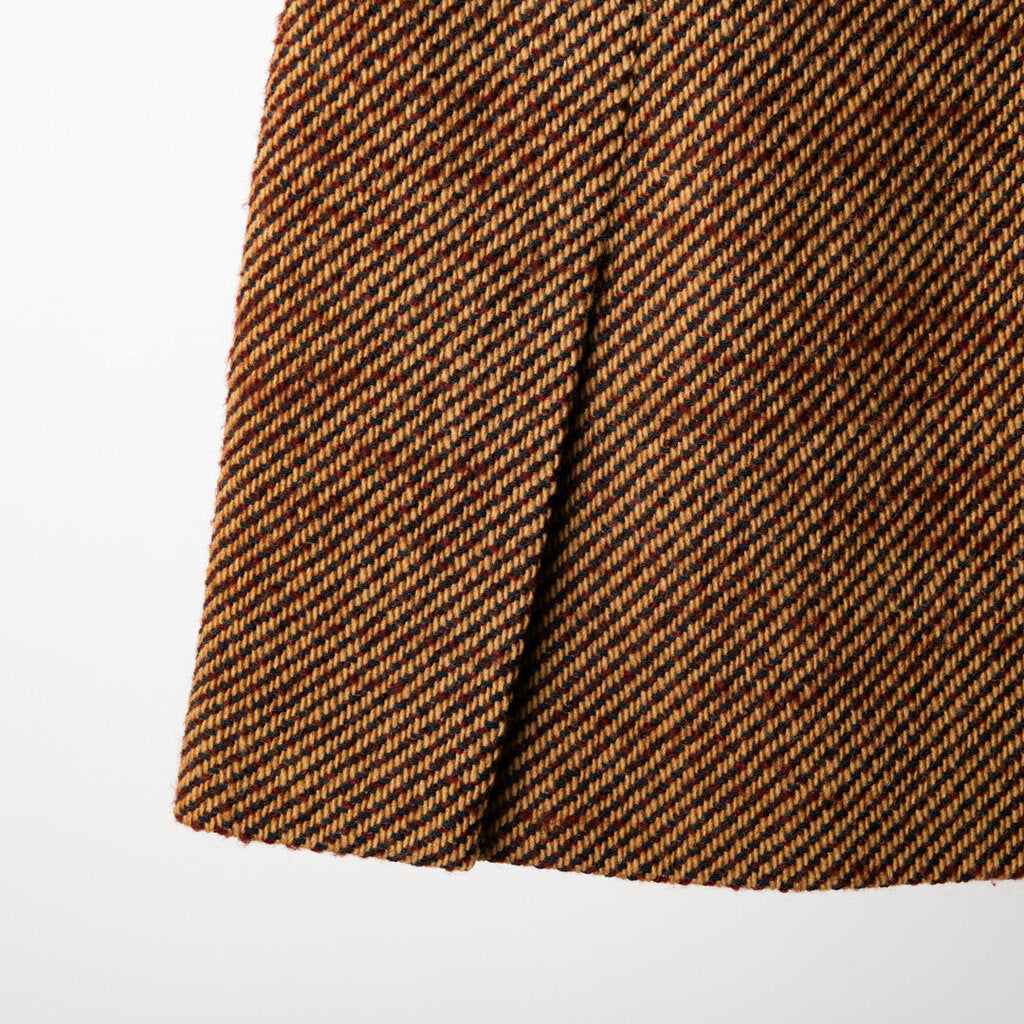 Brown Wool Blend Tweed Mini Skirt