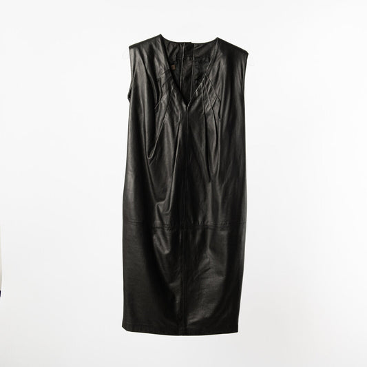 Loewe Black Lamb Leather Snap Back Dress