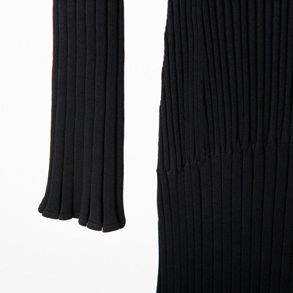 Proenza Navy Viscose/Poly High Neck Maxi Dress