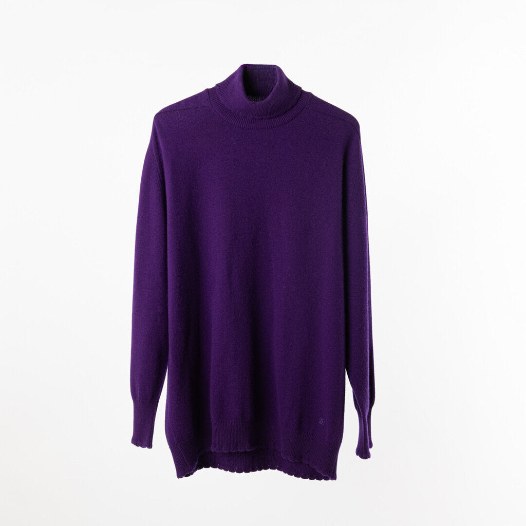 Chanel Purple Cashmere Turtleneck