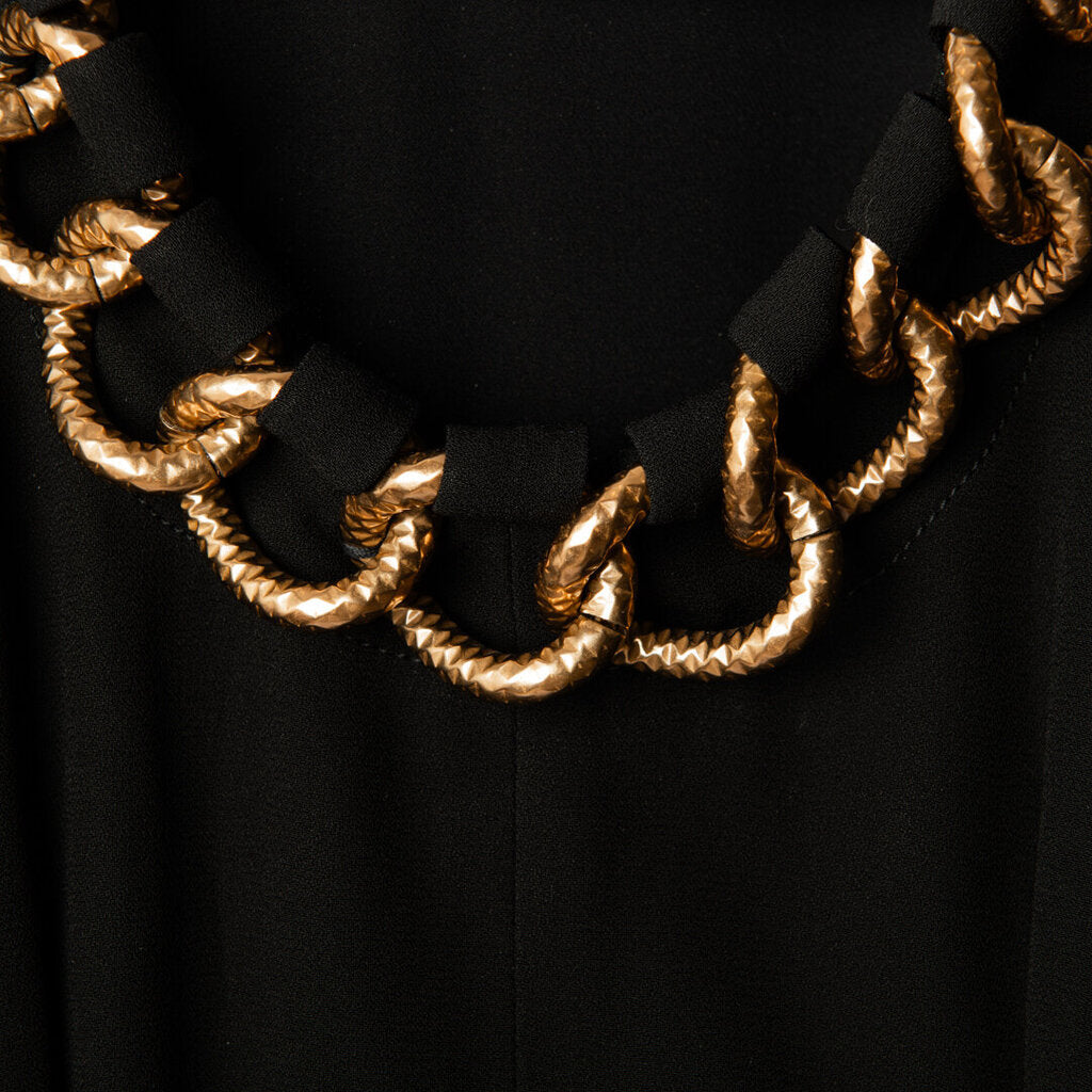 Givenchy Black Viscose Gold Chain Dress