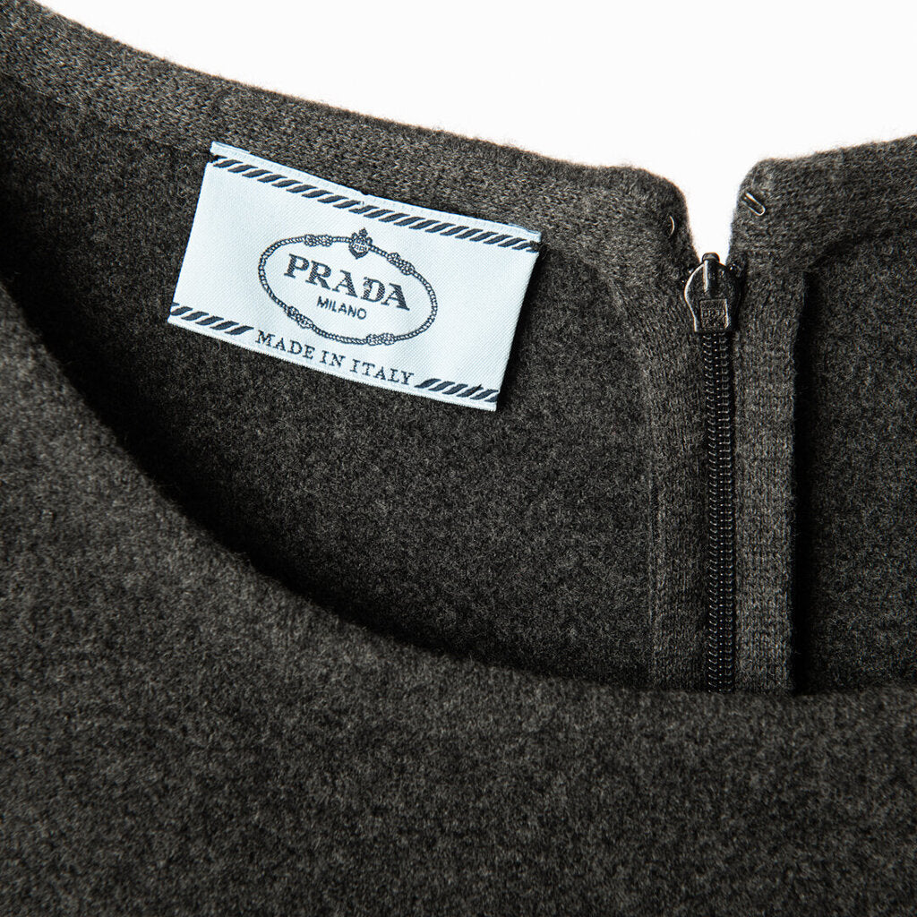 Prada Black/Grey Wool A-Line Dress