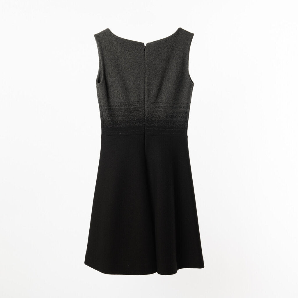 Prada Black/Grey Wool A-Line Dress