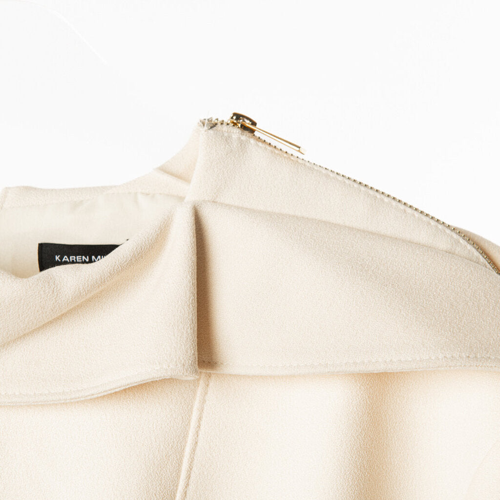 Karen Millen Cream Crepe Structured Midi Dress