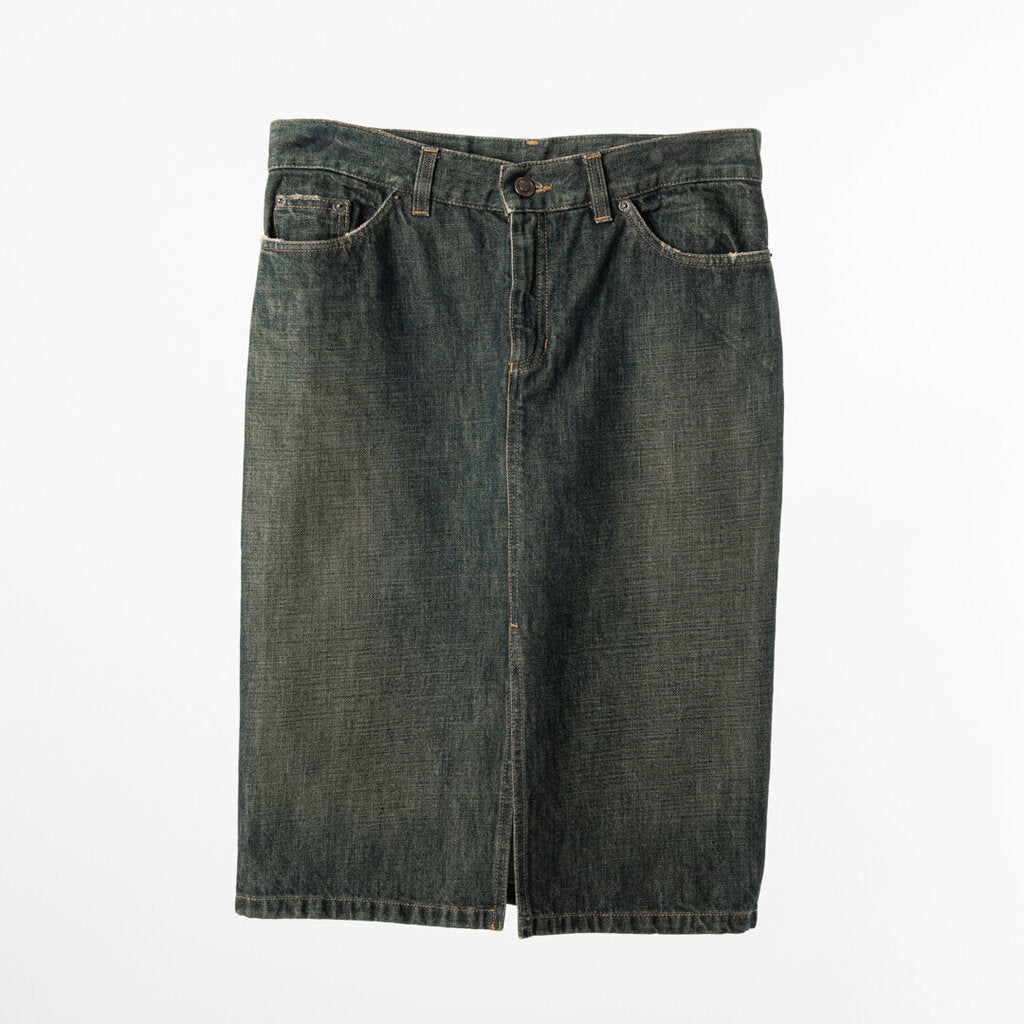 Gucci "G" Embroidered Pocket Denim Skirt