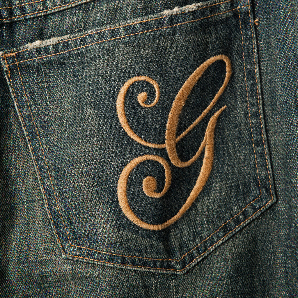 Gucci "G" Embroidered Pocket Denim Skirt