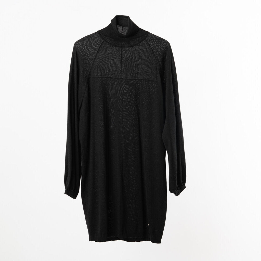 Dior Black Wool/Silk Turtleneck Dress