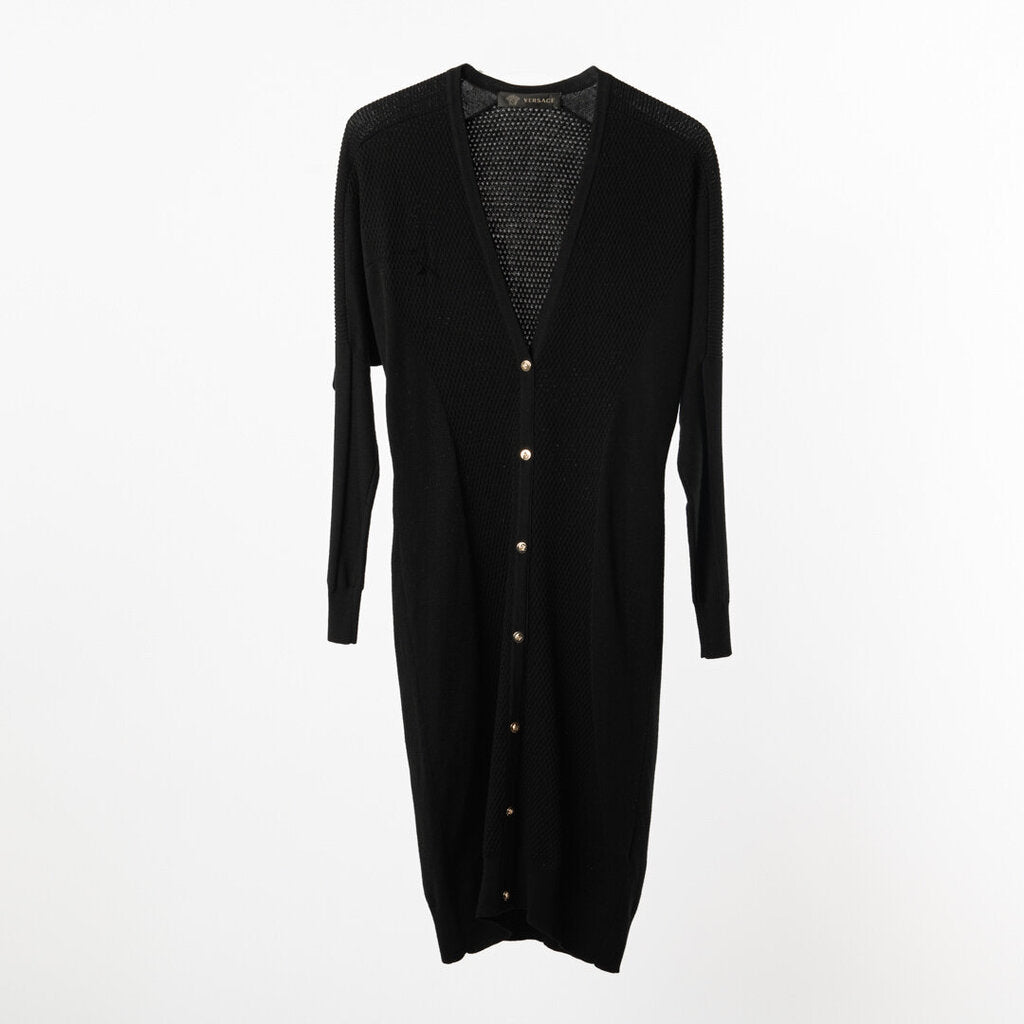 Versace Black Wool Sweater Dress