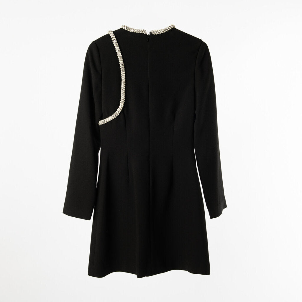 Jonathan Simkhai Black Cutout Crystal Beaded Mini Dress
