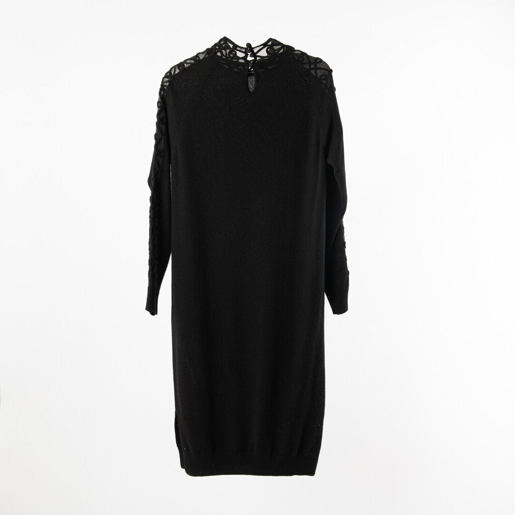 Fendi Black Embroidered Midi Dress