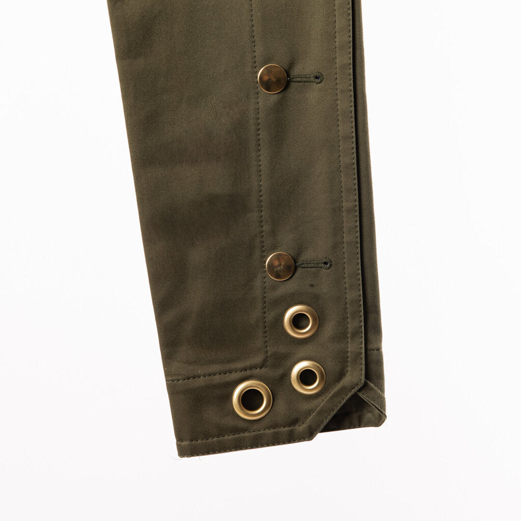 Sacai Olive & Navy Gold Buttons Detail Pants