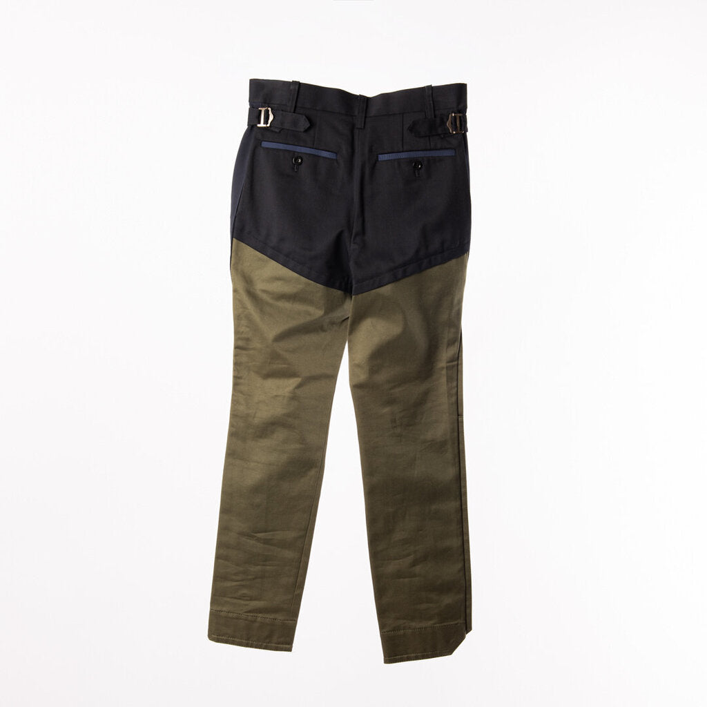 Sacai Olive & Navy Gold Buttons Detail Pants