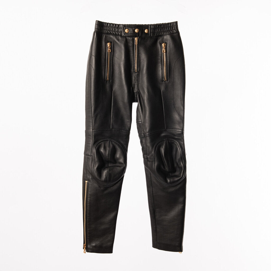 Balmain Black Leather Pants