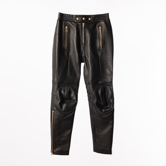 Balmain Black Leather Pants