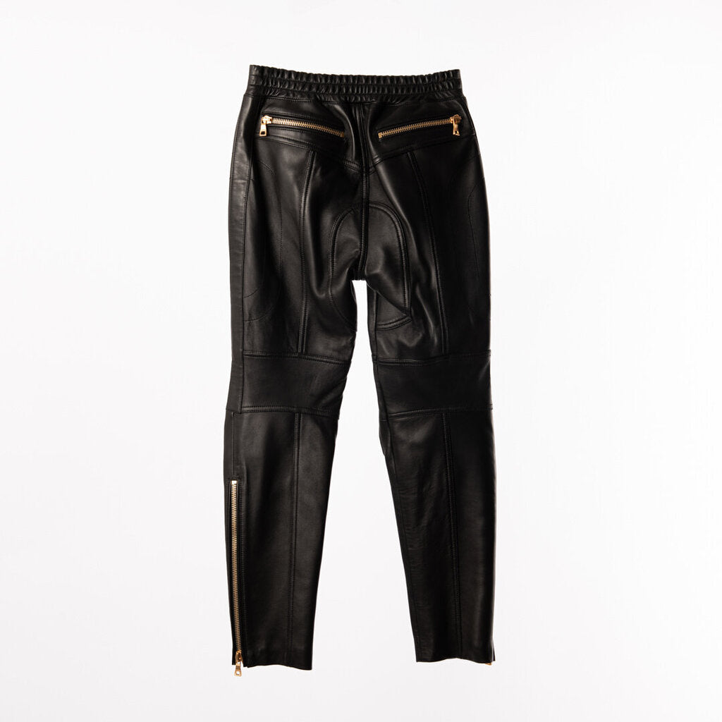 Balmain Black Leather Pants