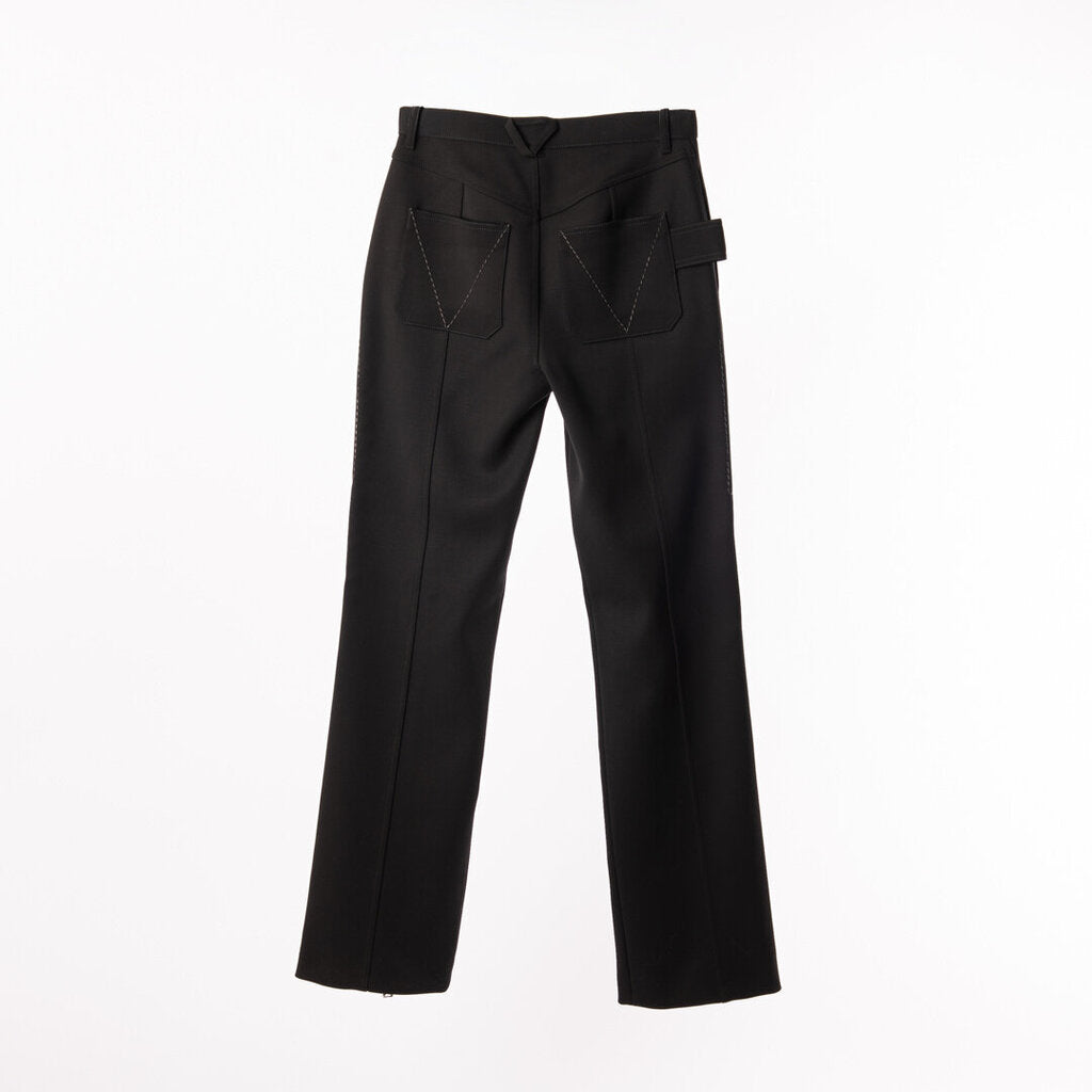 Bottega Wool Blend Zip-Front Moto Pant