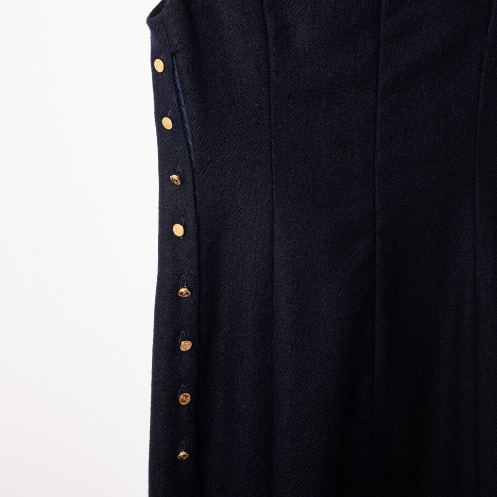 Thom Browne Calf Length Navy Wool Dress