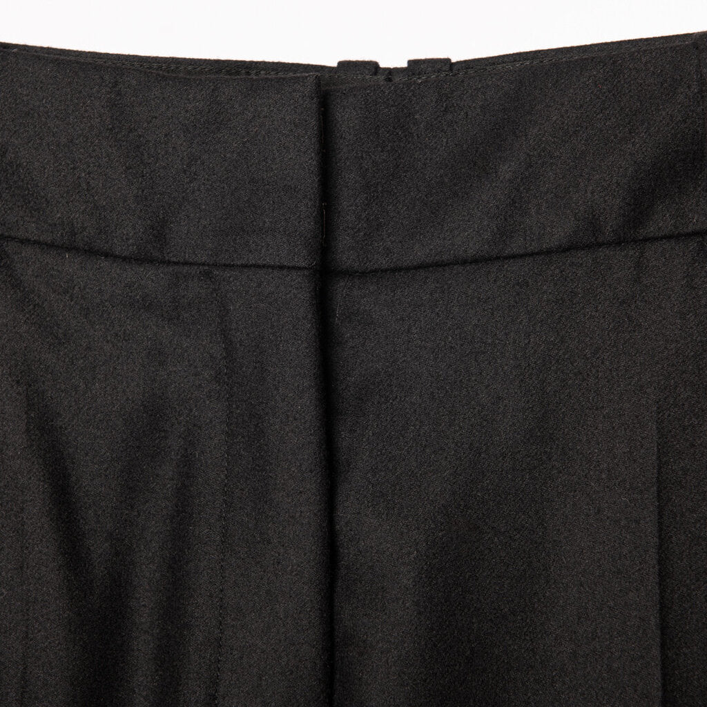 YSL Black Wool/Cash Open-Side Tailor Tacked Pant