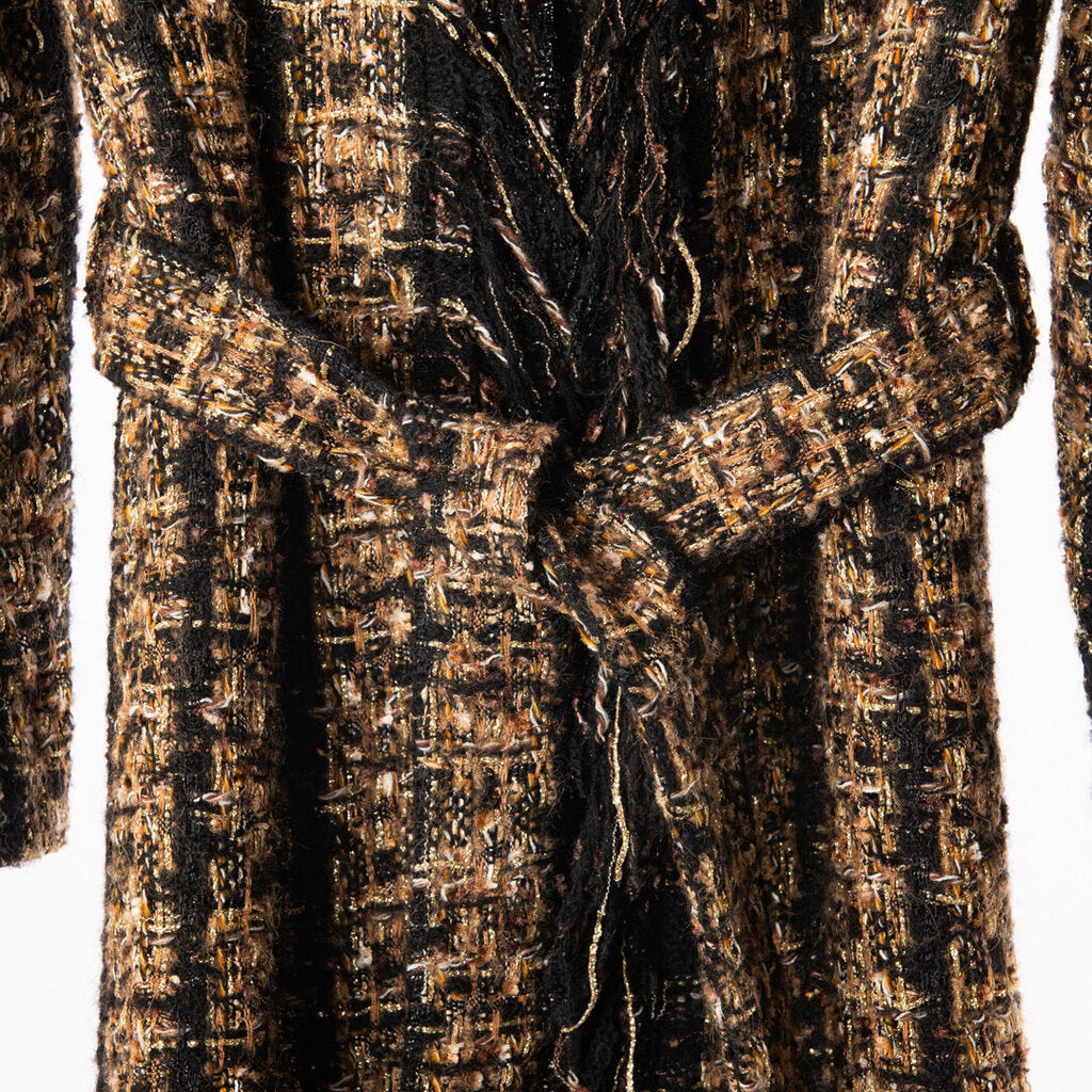 Balmain Brown/Black Tweed Cardigan & Skirt Set