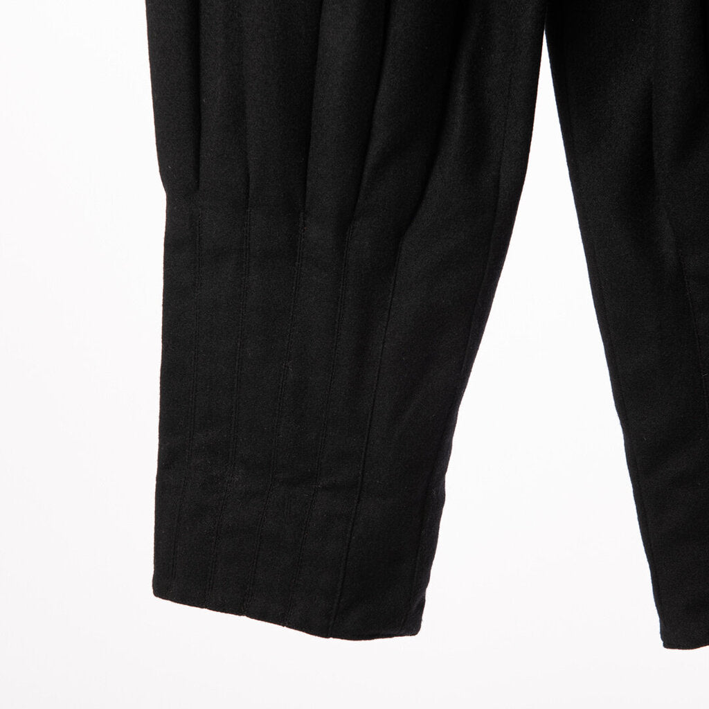 Versace Black Wool Pleated Balloon Pant