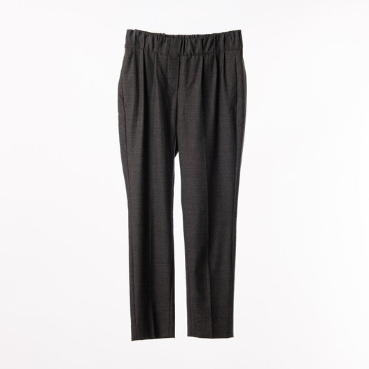 Brunello Grey Check Wool Pants