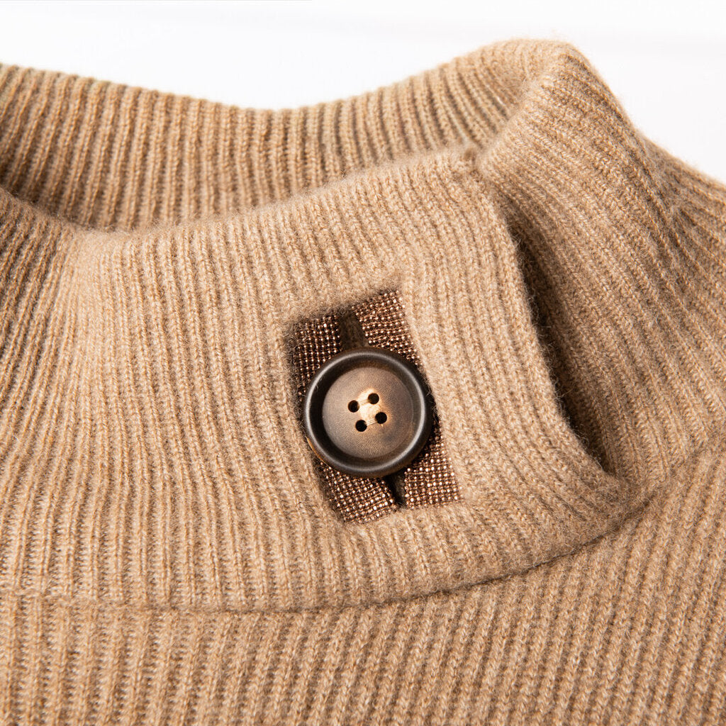 Brunello Brown Cashmere Turtleneck Beaded Sweater Dress