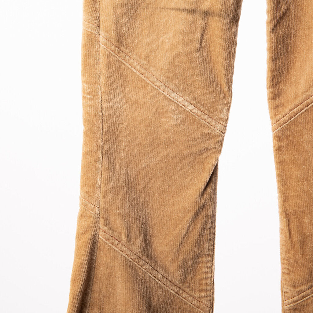 Burberry Camel Velvet Corduroy Faux Leather Pants
