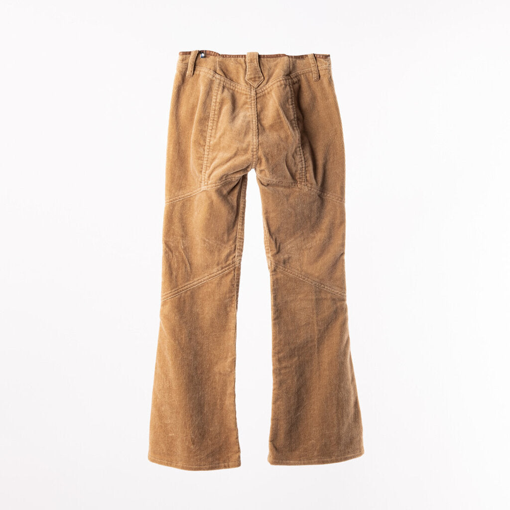 Burberry Camel Velvet Corduroy Faux Leather Pants