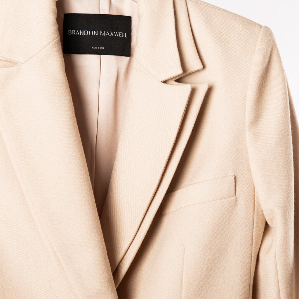 Brandon Maxwell Beige Wool Blazer & Pant Set