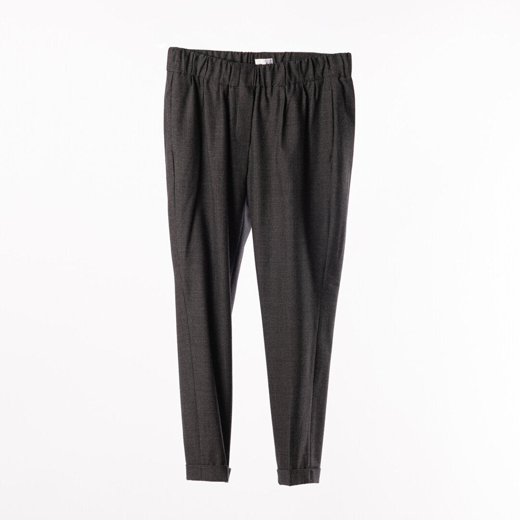 Brunello Grey Wool Plaid Trouser