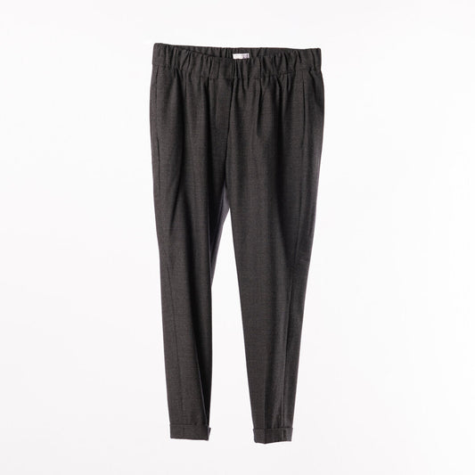 Brunello Grey Wool Plaid Trouser