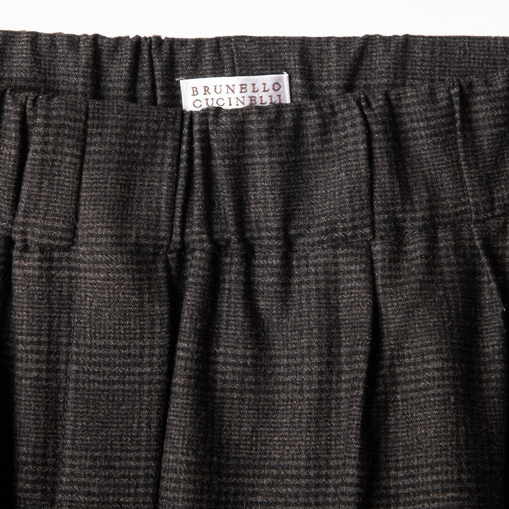 Brunello Grey Wool Plaid Trouser