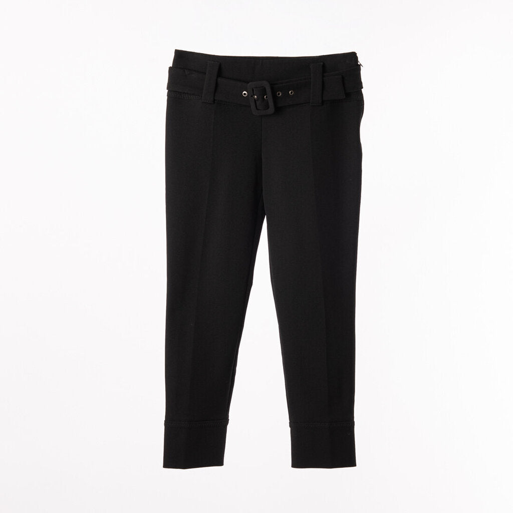 Prada Black Poly Belted Trousers