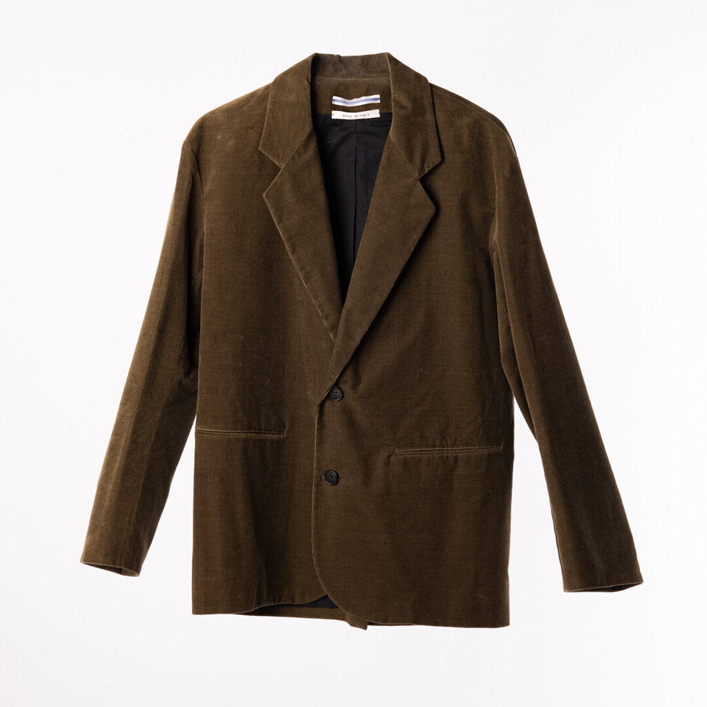Cristaseya Olive Green Corduroy Blazer & Pant Set