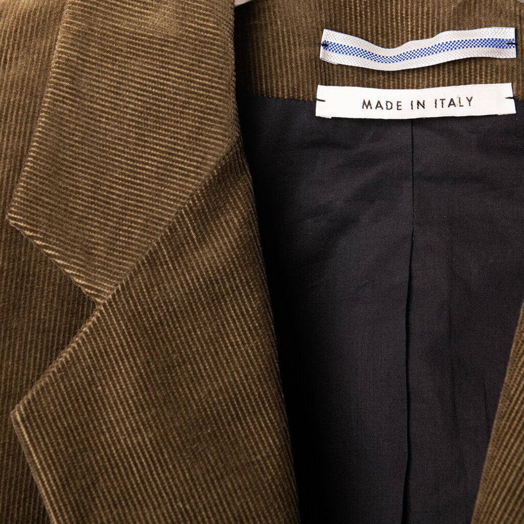 Cristaseya Olive Green Corduroy Blazer & Pant Set