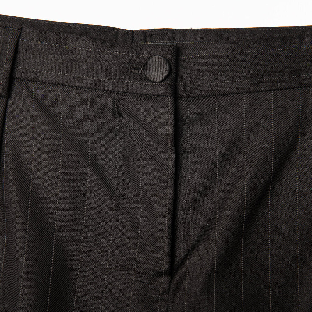 D&G Black Wool Stripe Embroided Lapel Suit Set