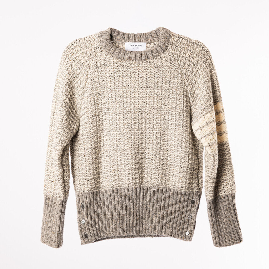 Thom Browne Grey/Cream Wool/Mohair Sweater