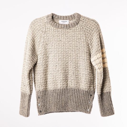 Thom Browne Grey/Cream Wool/Mohair Sweater